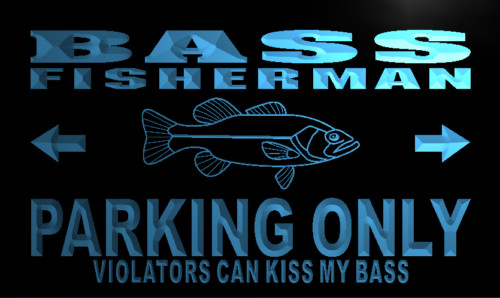 Bass Fisherman Parking Only Neon Light Sign
